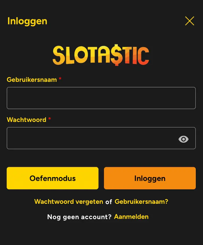 Slotastic Casino login